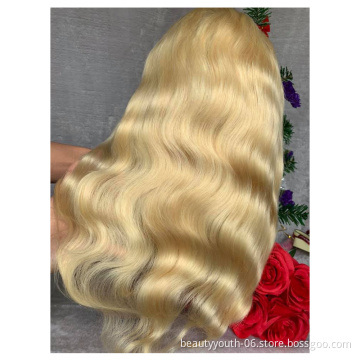 Cambodian Hair Wigs Top Quality Virgin Human Hair for Black Girl Blond 613# Wigs 150% Density Full Lace Wig Wholesale Vendors